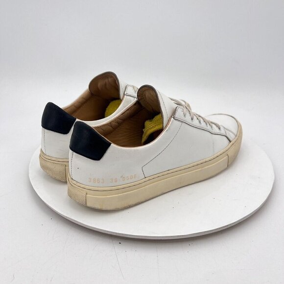 Woman By Common Projects Achilles Women Size EU 38 US 8 White Leather Low Shoes - Picture 5 of 14